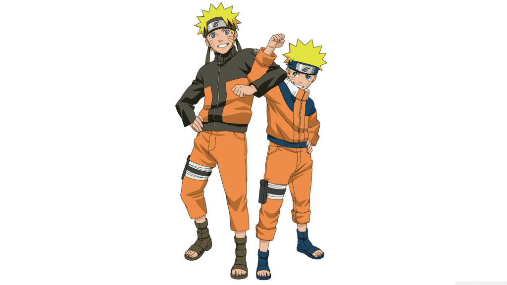 Embracing the Sky: Iconic Naruto Uzumaki, the Hokage, Stands Proud amidst Clouds Wallpaper