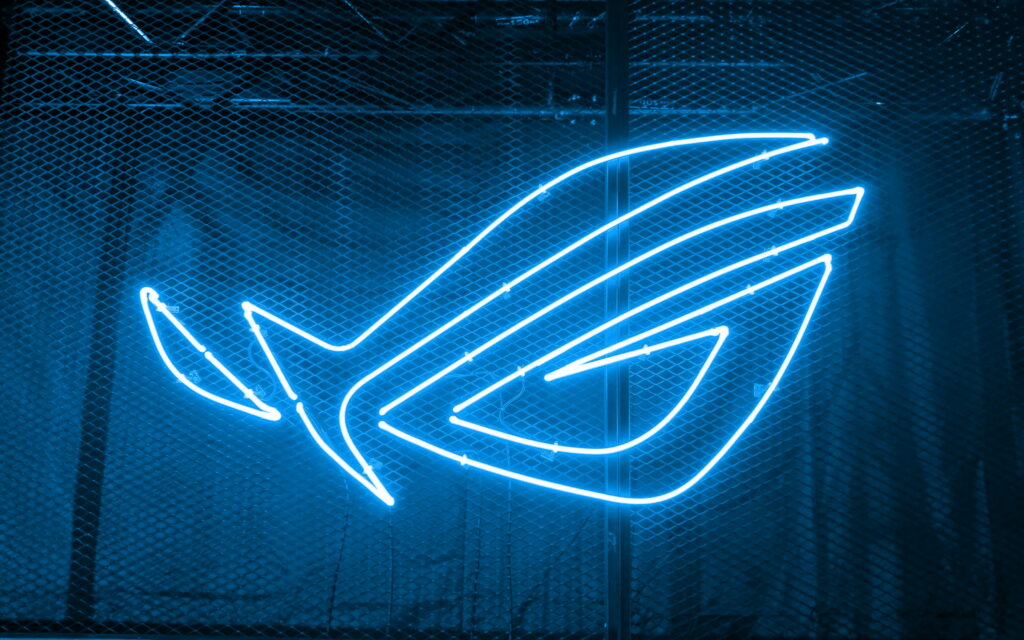 ASUS RoG: Illuminating Gaming Excellence in a Metallic Digital World Wallpaper