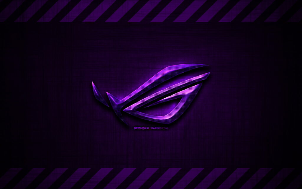 Grunge Art meets RoG: A Vibrant Violet Metal Backdrop Showcasing the Creative Power of Republic of Gamers Wallpaper