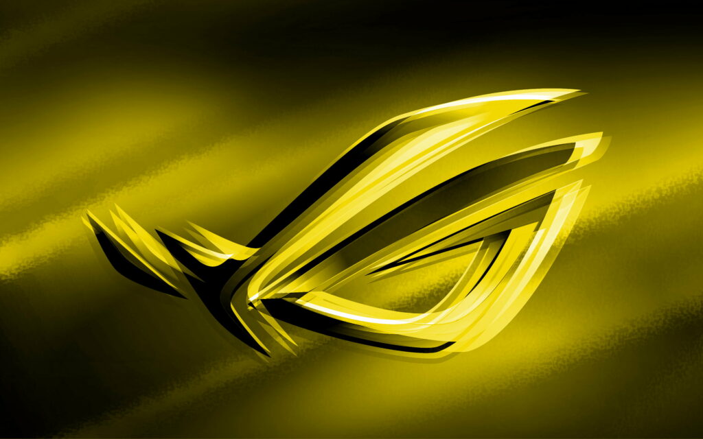 ASUS Republic of Gamers: Vibrant Yellow Logo Surrounded by Blurred HD Wallpaper Background