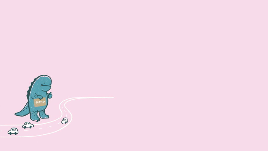 Hilarious and Adorable Prehistoric Charmer: HD Wallpaper with Cute Aesthetic Dinosaur