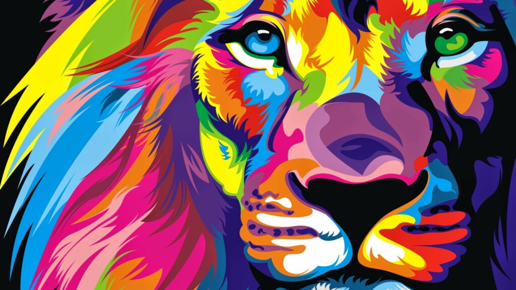 Roaring Creativity in 4K: Lion Art as Wallpaper Background