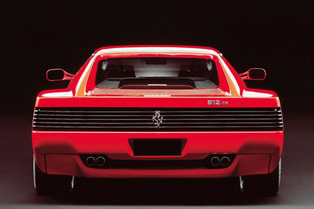 Red Ferrari Testarossa Dark Background Wallpaper