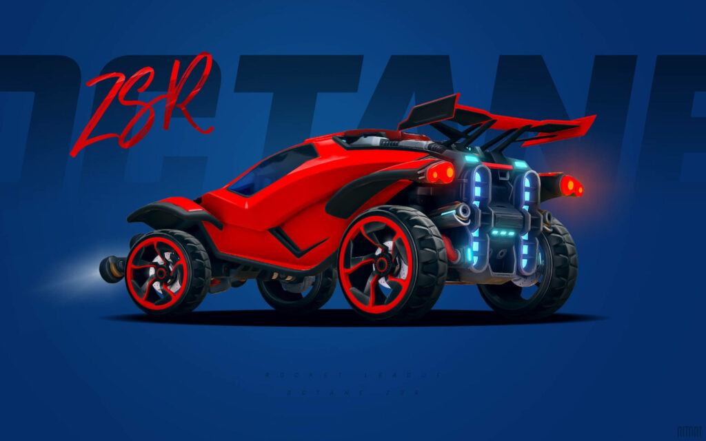 Rocketing Through the Red Octane: A 2K Wallpaper of the Ultimate Rocket League Car