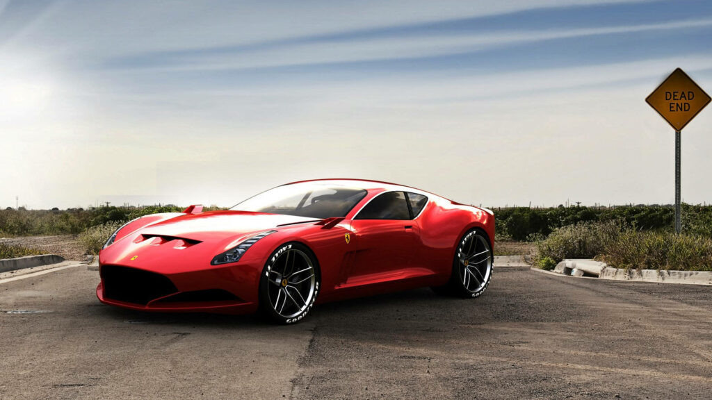 Unleashing Pure Speed: Witness the Thrilling Journey of a Fire-Red Ferrari F8 Tributo on the Open Road Wallpaper