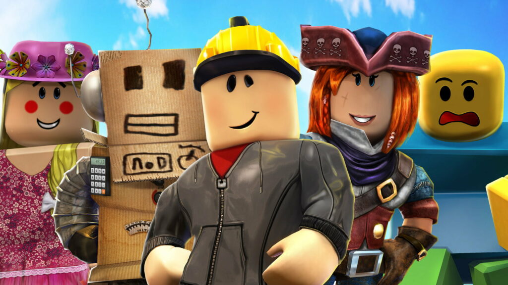 Immersive Roblox Adventures: HD Wallpaper Showcasing Vibrant Sky Blue Background Games and Characters