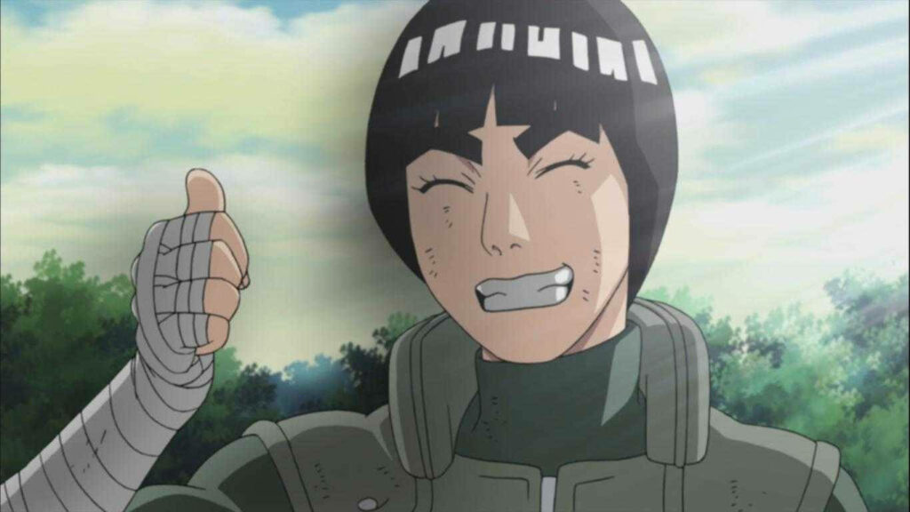 Rock Lee's Radiant Positivity: Thumbs Up Wallpaper
