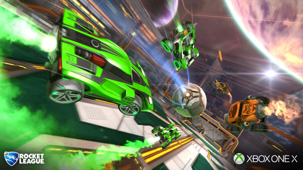 Rocket League: Unleashing Next-Gen Excitement with Xbox One X Compatibility - Jaw-Dropping 4K Digital Splash Art Teaser Wallpaper