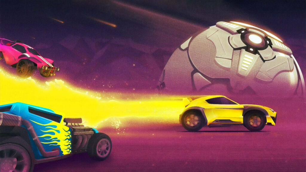 Fuel up for Extreme Rocket-Powered Car Action in Rocket League: Ignite the Leaderboards with Electrifying Matches Wallpaper