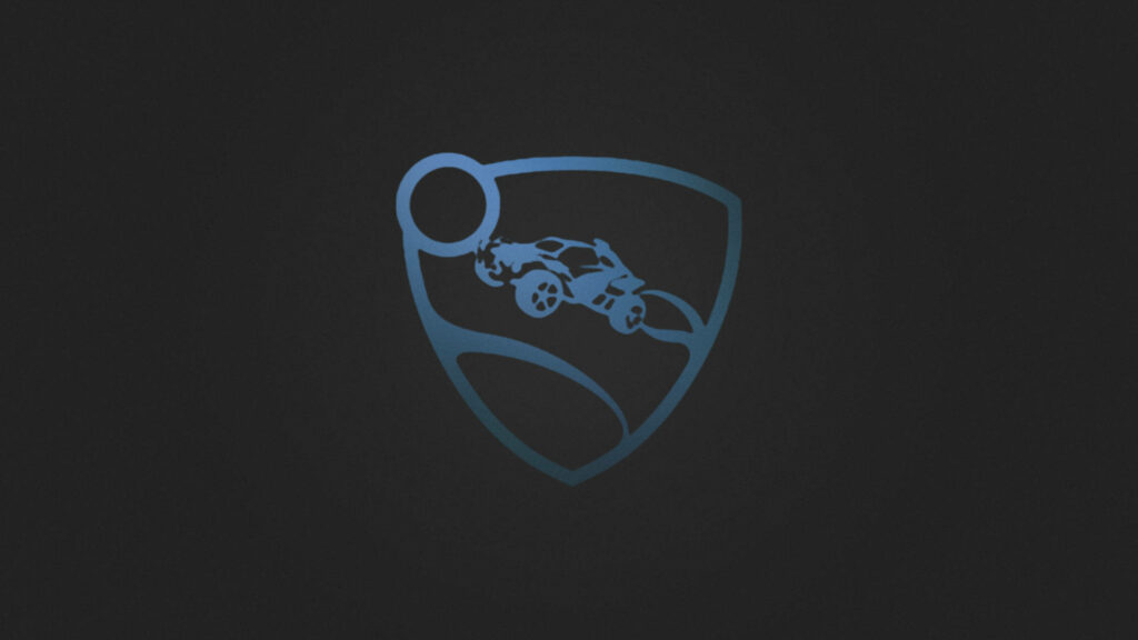 High-Resolution Rocket League Logo Wallpaper: Sleek Blue Game Icon on a Dark Background