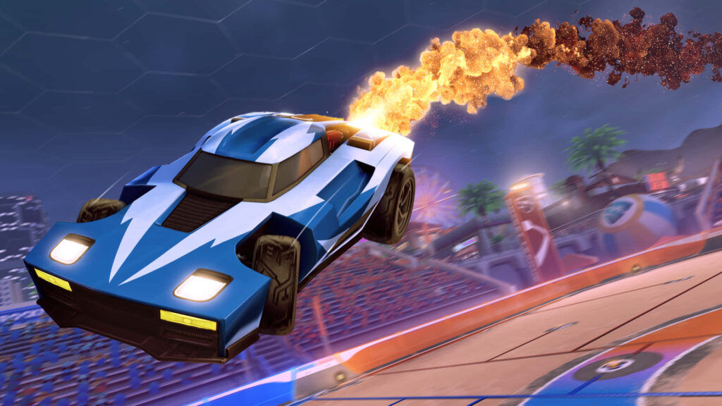 Embark on an Intense Aerial Adventure in Rocket League – Unleash Rocket Propelled Action with Stunning 1080p Graphics! Wallpaper