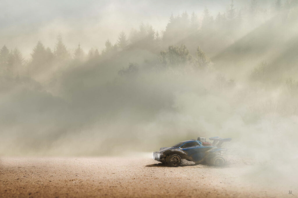 Dusting the Competition: A Breathtaking 4K Desktop Wallpaper Showcasing Rocket League's Exhilarating Octane Car Racing through a Desert Terrain