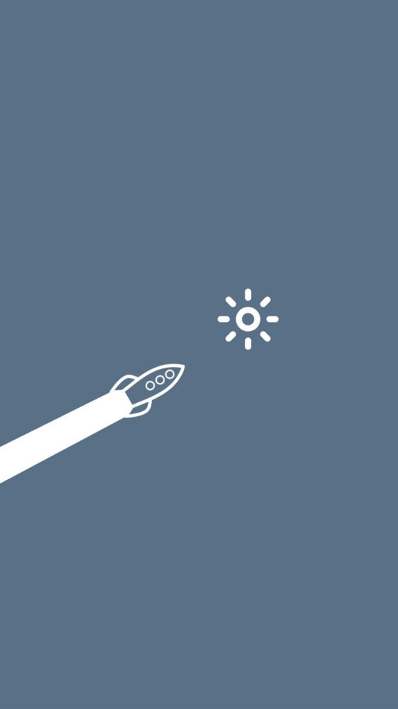 Rocket Journey to the Farthest Star: A Sleek and Simple Phone Background Wallpaper