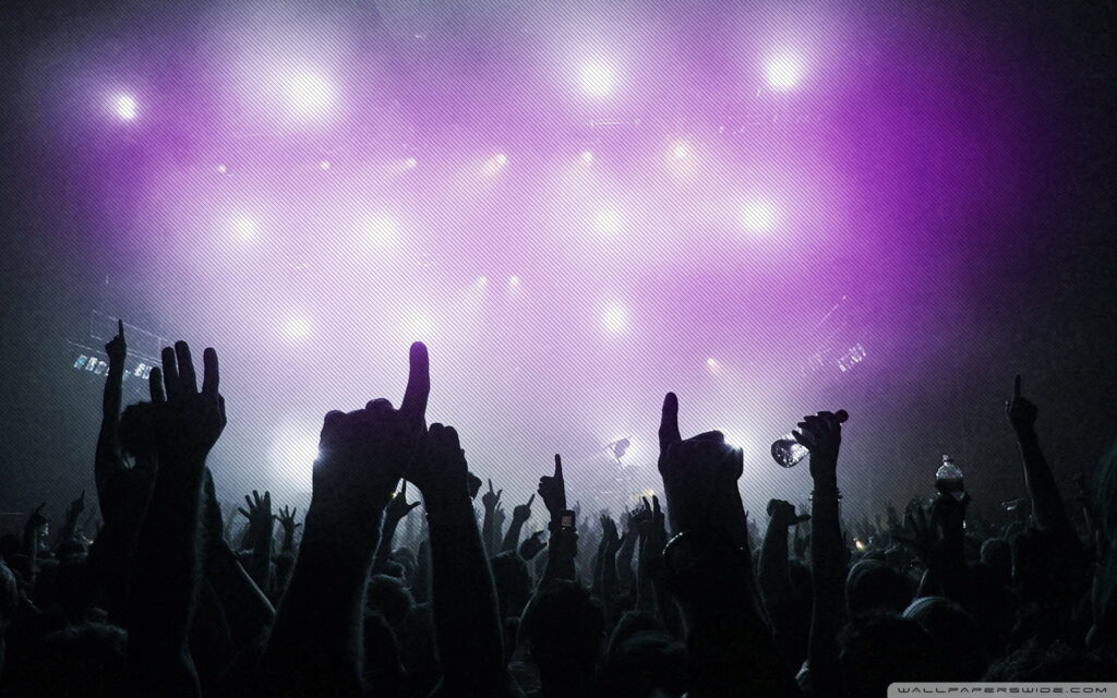 Rockin' Night: Abstract Sound & Light Show at a Musical Concert Wallpaper