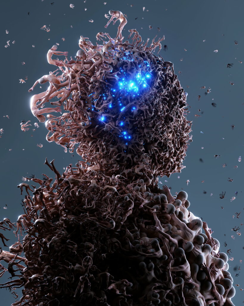 RODEON Explodes into Dark Abstract 3D Art: Jaw-Dropping HD Phone Wallpaper Background