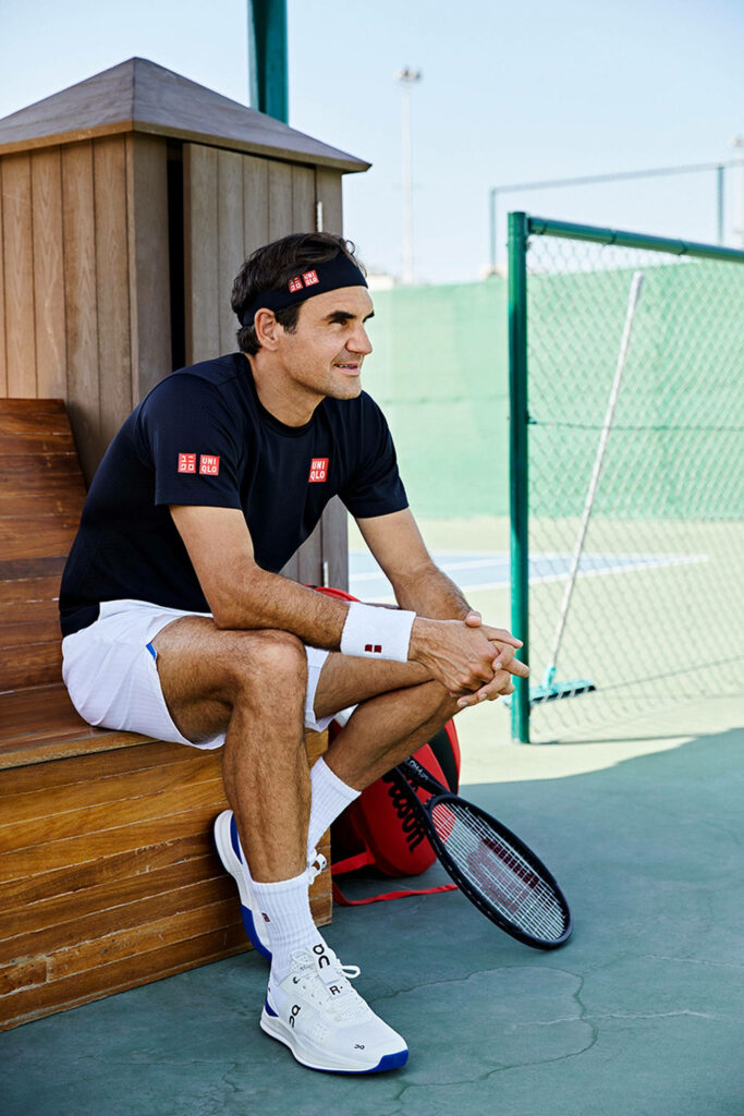 Roger Federer in Uniqlo Tennis Outfit: Calm Wallpaper Background