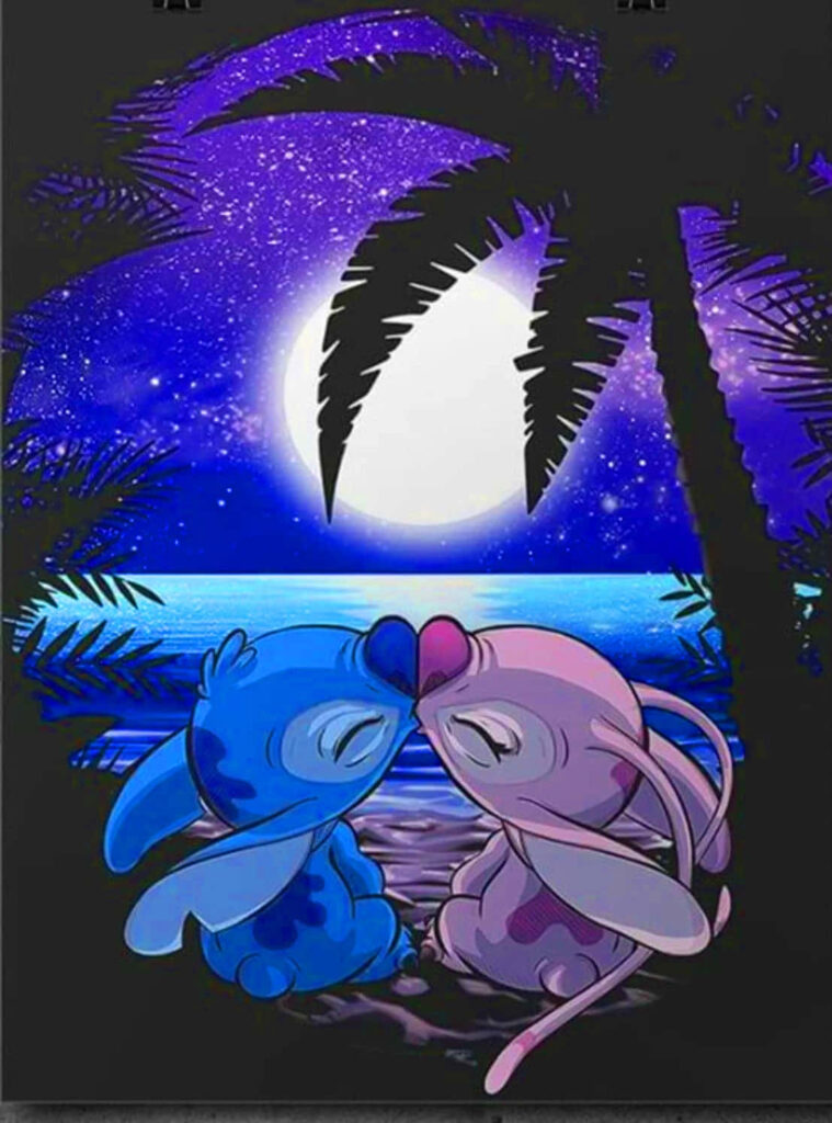 Romantic Animated Wallpaper: Characters Under Starry Night by the Sea