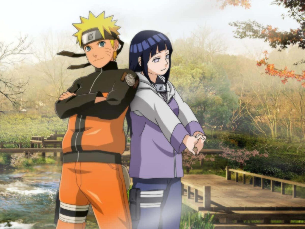 Eternal Love beneath Blooming Cherry Blossoms: An Enchanting Anime Scene Wallpaper