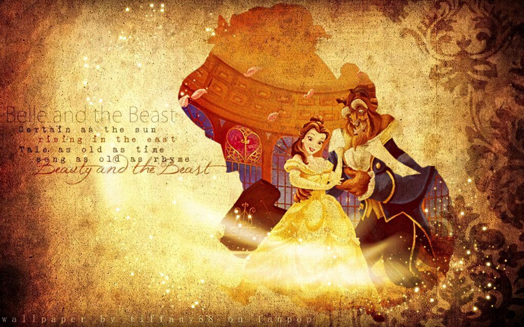Romantic Beauty and the Beast Wallpaper: Tale as Old as Time