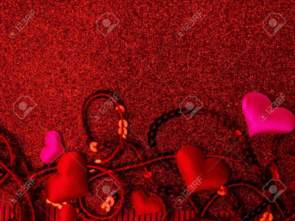 Romantic Glittery Red Heart Wallpaper - Love & Affection Background