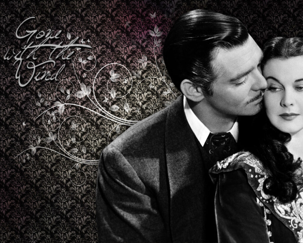 Romantic Vintage Wallpaper: Rhett & Scarlett from *Gone with the Wind*