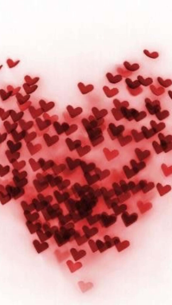 Romantic Heart-Shaped Wallpaper Background with Red Hearts Design