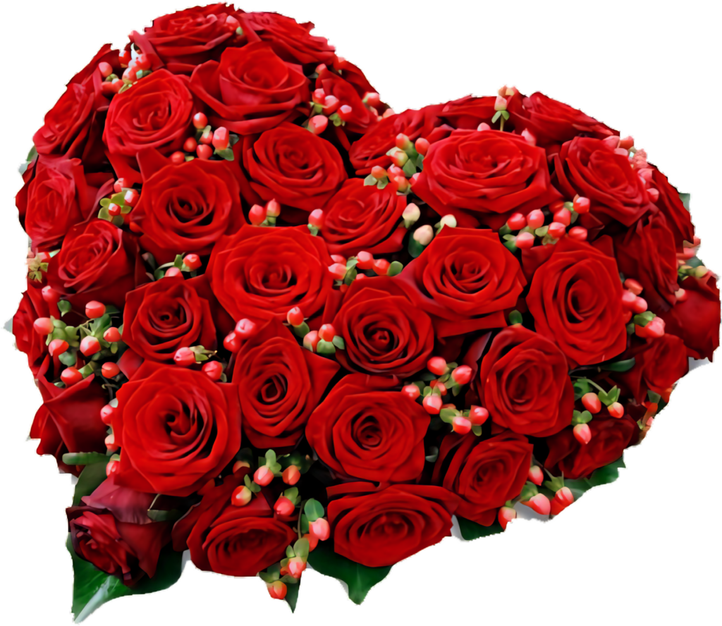 Heart-Shaped Red Roses Wallpaper: Romantic and Elegant Background