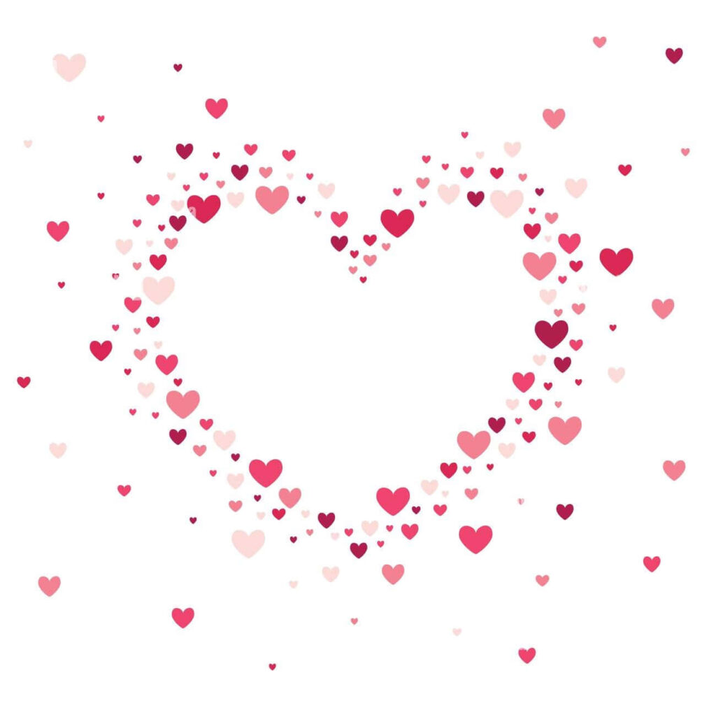 Sweet Heart Outline Wallpaper: Pink & Red Design on White Background