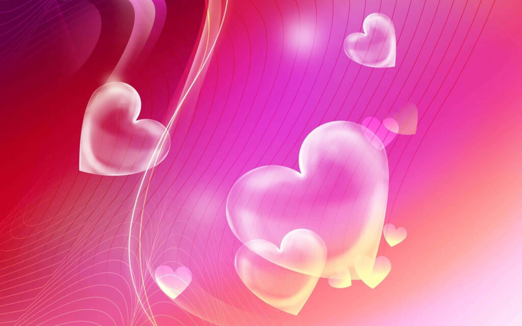 Romantic Pink Hearts Wallpaper with Dynamic Gradient Background