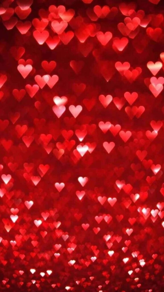 Romantic Red Hearts Wallpaper: Enchanting Glow for Your Background