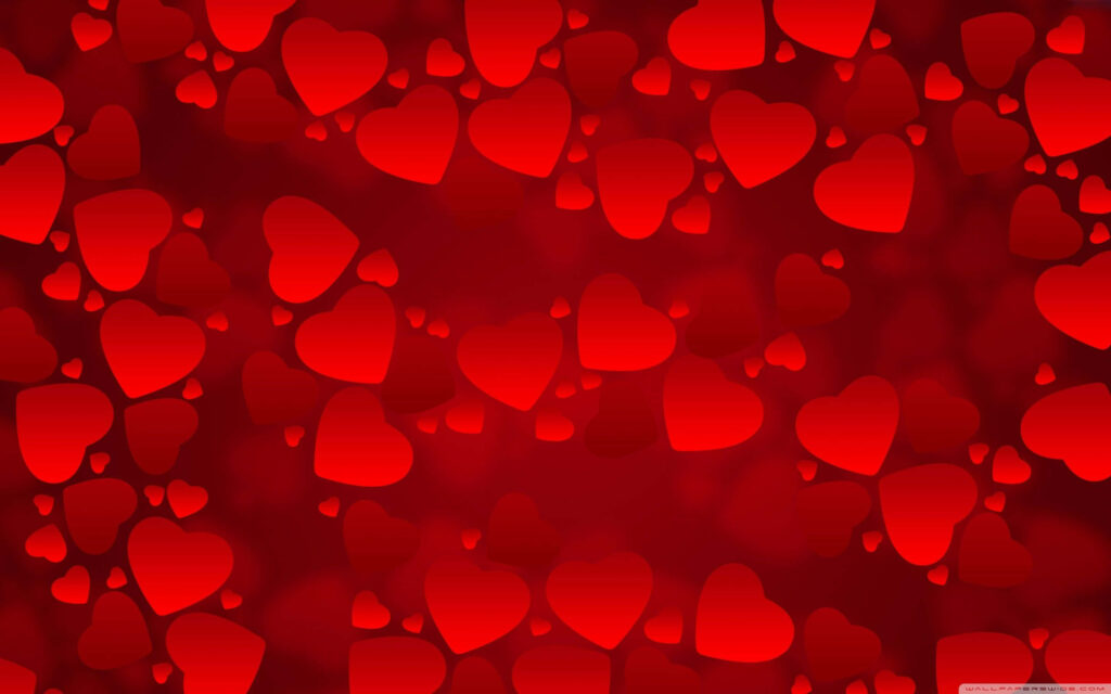 Romantic Red Hearts Wallpaper Background for a Warm Atmosphere