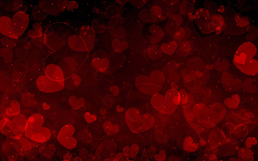 Romantic Red Hearts Wallpaper: Dreamy Layered Background Design