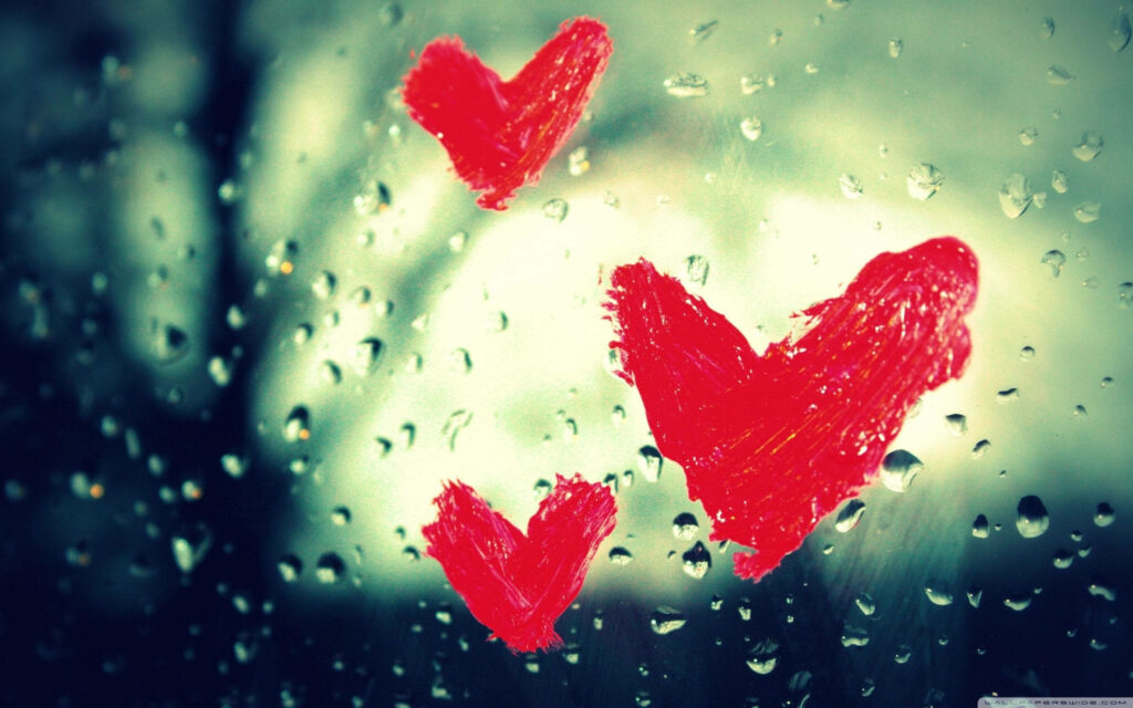 Romantic Hand-Painted Red Heart Wallpaper for Valentine's Day