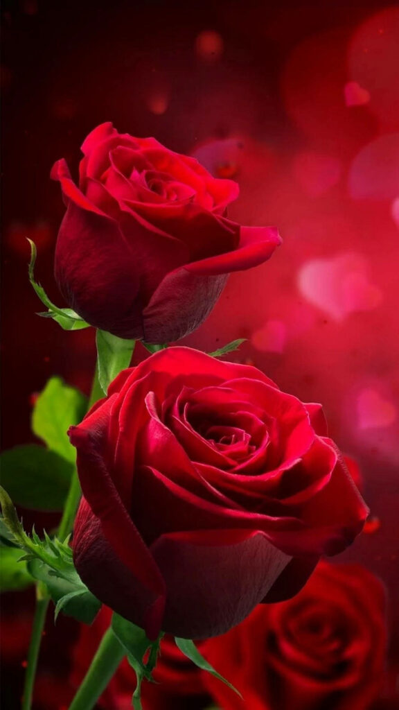 Enchanting Red Roses Wallpaper for a Romantic Valentine's Day