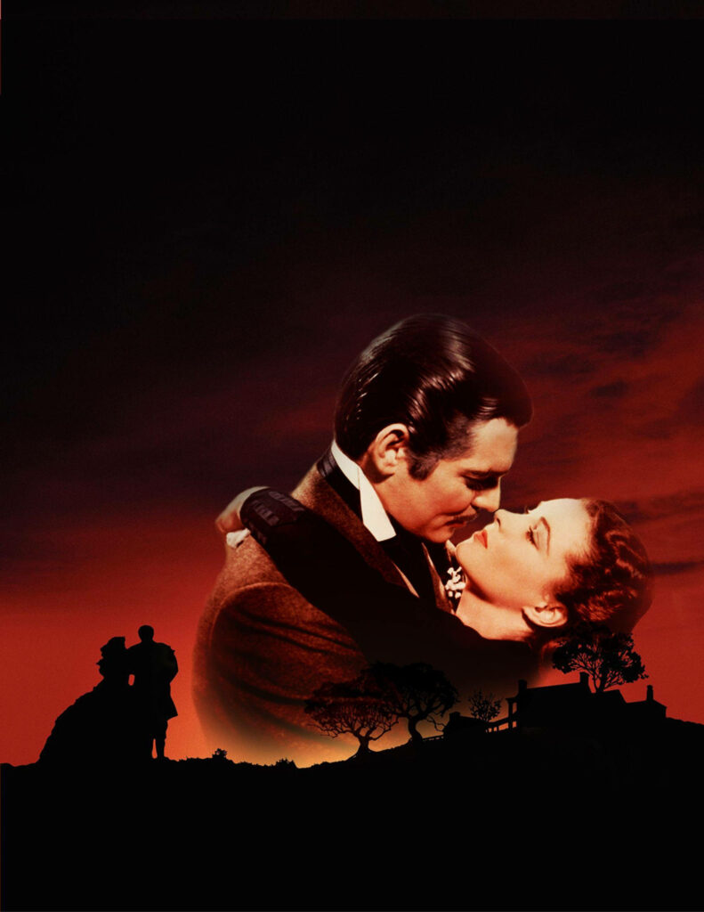 Rhett & Scarlett Embrace: Iconic *Gone With The Wind* Wallpaper