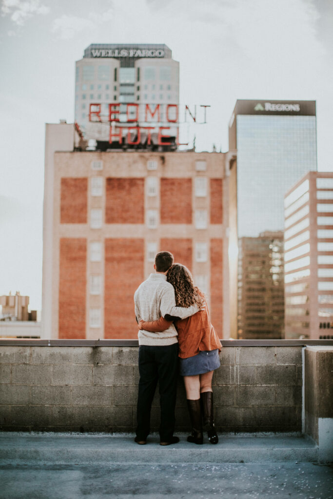 Capturing Love's Embrace: A Breathtaking Rooftop Scenery on Valentine's Day Wallpaper