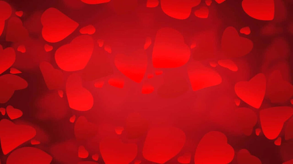Romantic Valentine Wallpaper: Vibrant Red with Floating Hearts