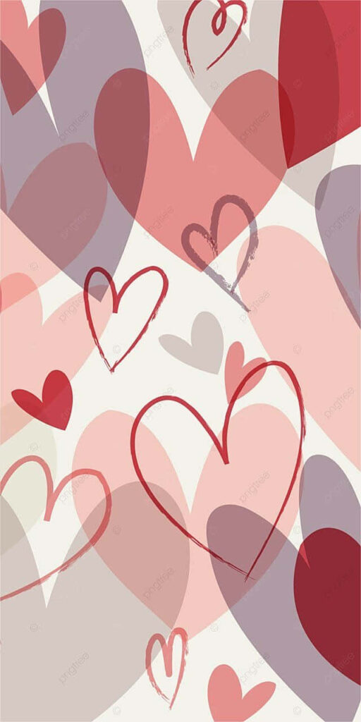 Romantic Valentine's Day Wallpaper: Artistic Hearts in Red & Pink