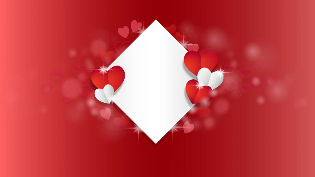 Romantic Valentine's Day Wallpaper with White Diamond & Hearts