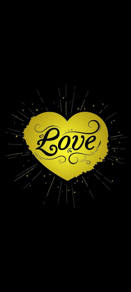 Vivid Yellow Heart Love Wallpaper for Samsung Galaxy Note 20 Ultra