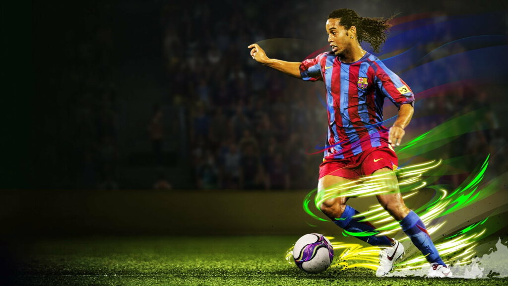 Ronaldinho: The Legendary Footballer Lightning Up eFootball Pro Evolution Soccer 2020 in a Stunning HD Wallpaper