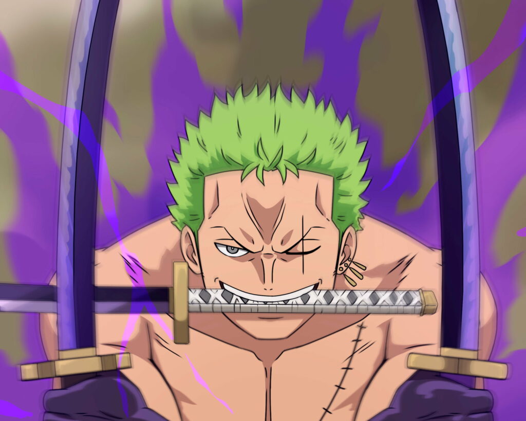 Blade Master: Roronoa Zoro - Mesmerizing HD Wallpaper from the Epic Anime, One Piece
