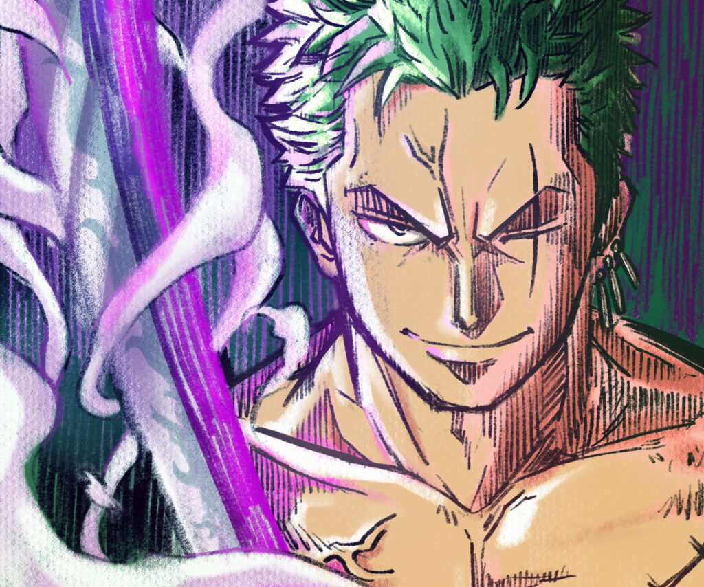 Roronoa Zoro's Epic Transformation - Stunning HD Wallpaper from One Piece's Time Skip