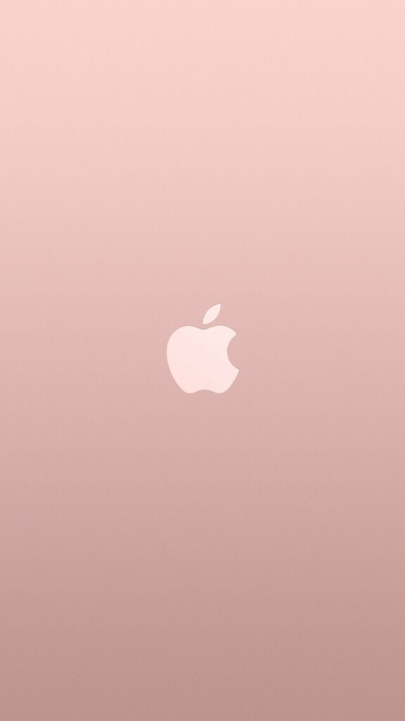 Aesthetic Harmony: Minimal Rose Gold Apple Illustration Art - HD Wallpaper for Phone Background
