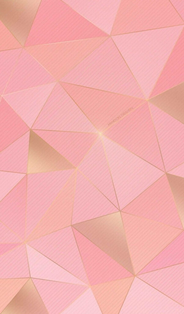 Elegant iPad wallpaper with blush pink and rose gold geometric triangle pattern and soft gradients
