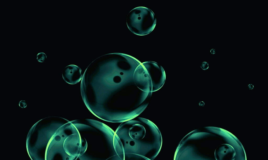 Translucent Abstraction: Round Bubbles in a Dark Background - Mesmerizing 4K Wallpaper