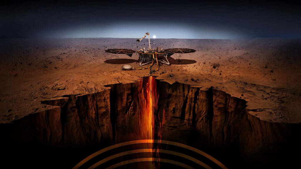 Martian Terrain Wallpaper: Robotic Lander by Glowing Crack