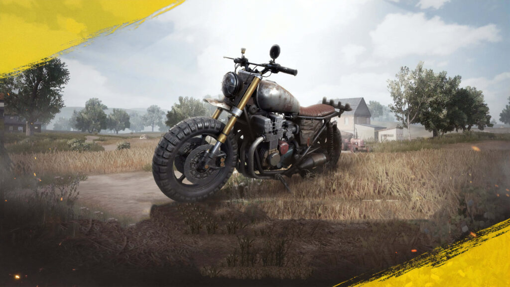 Rugged Motorcycle Wallpaper: Thrilling Adventures in Rural Landscape