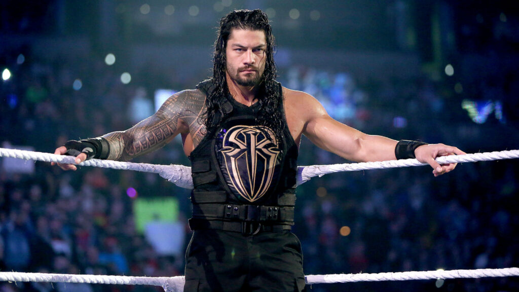 Roaring Reigns: The Mighty Return of Wrestler Roman Reigns in Striking Wallpaper