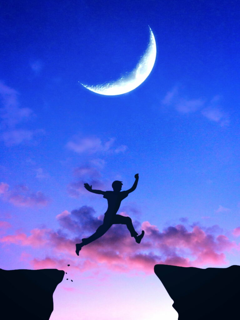 Dreamy Artworks Fueled by Moons and Aesthetics: Running Towards HD Phone Wallpaper Background Photos